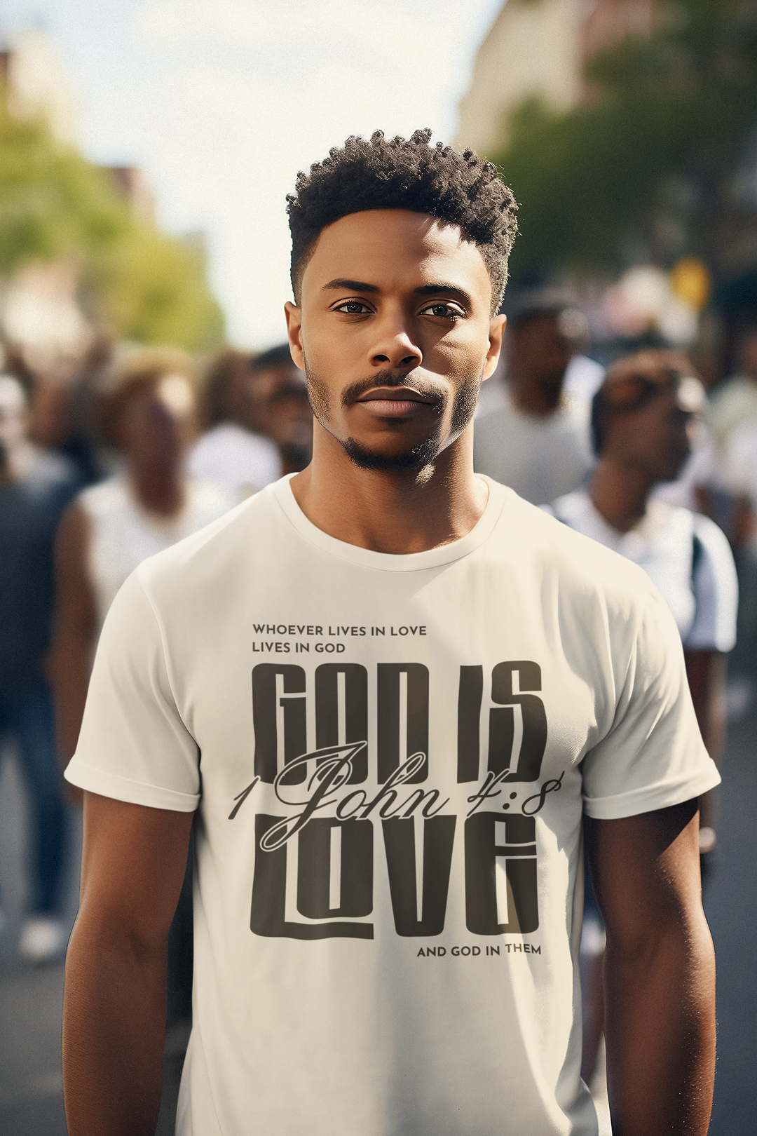 God is Love Scripture Men's Tee