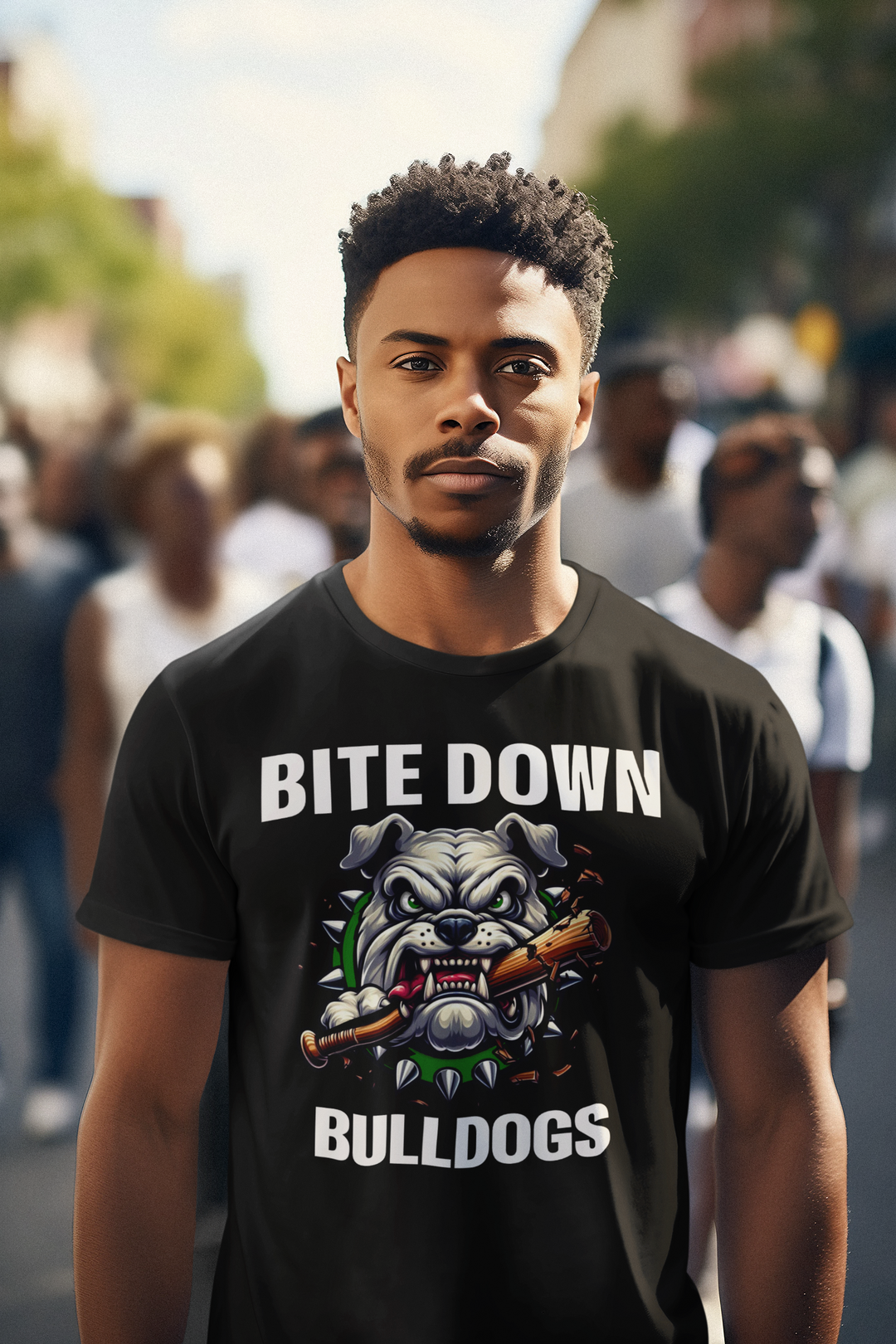 Bulldog Baseball Bat Unisex Tee