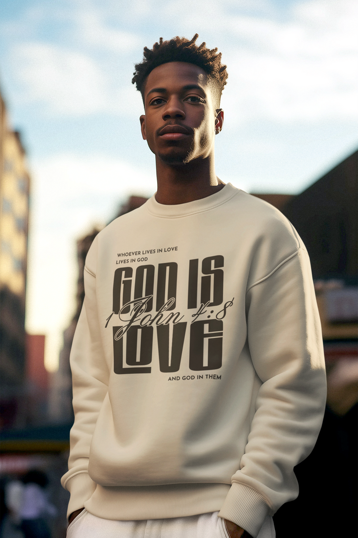 God is Love Scripture Men's Sweatshirt