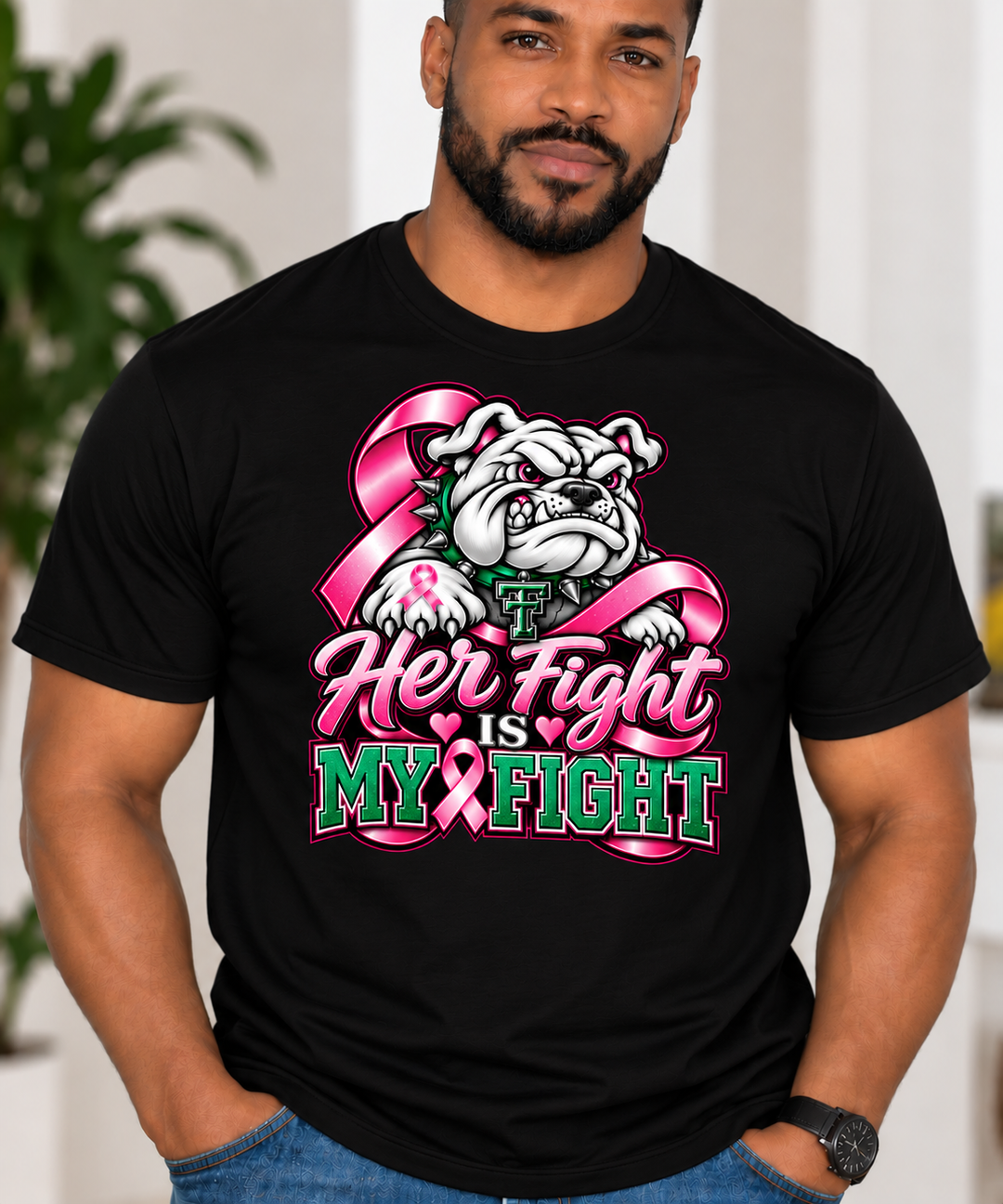 Bulldog Her Fight is My Fight Breast Cancer