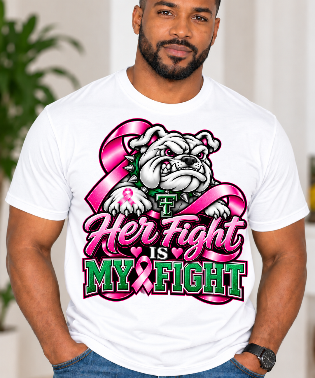 Bulldog Her Fight is My Fight Breast Cancer