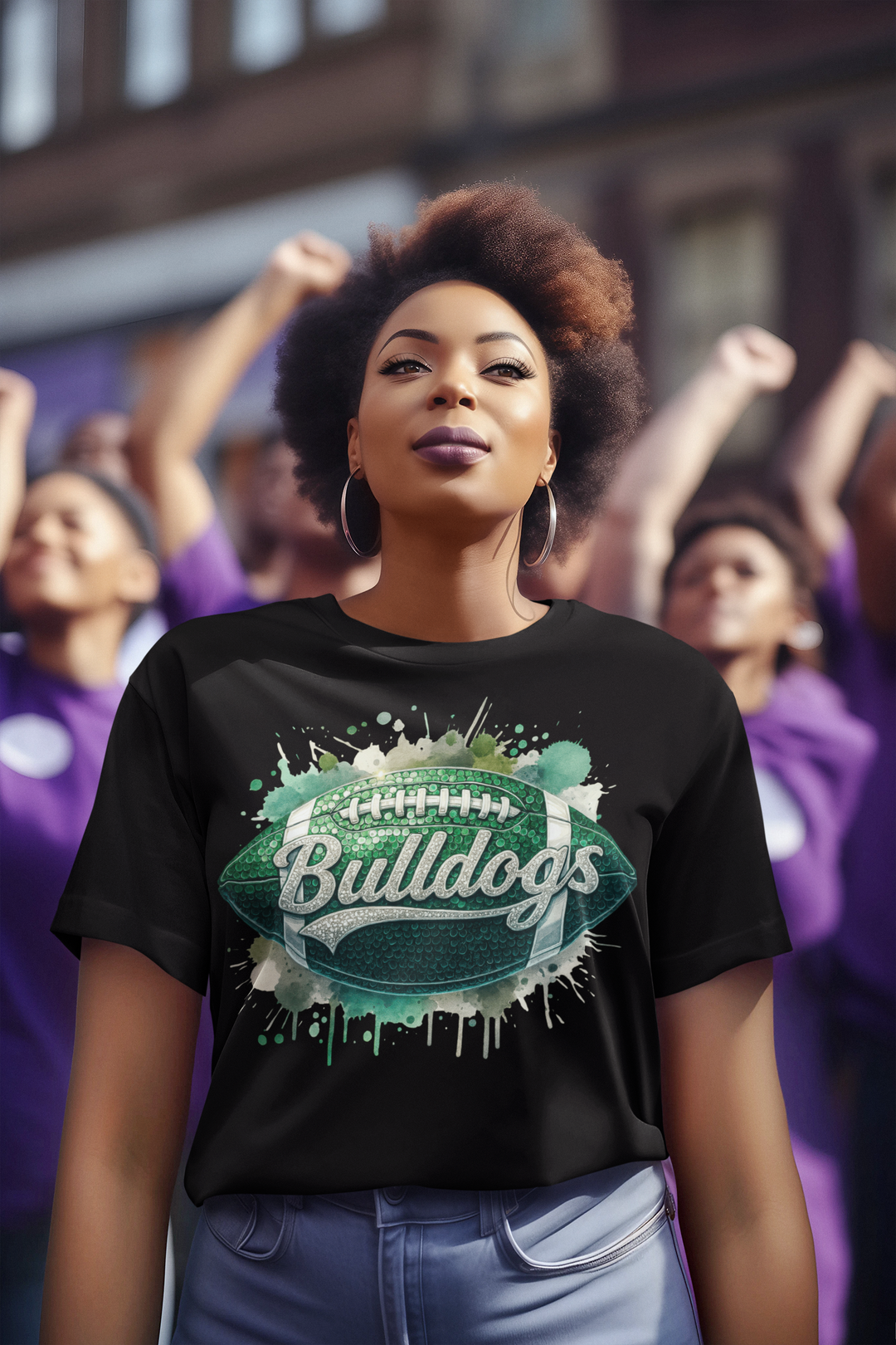 Football Faux Sequin Women's Tee