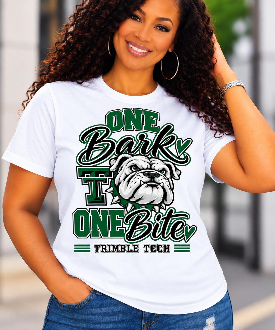 One Bark One Bite White Bulldog